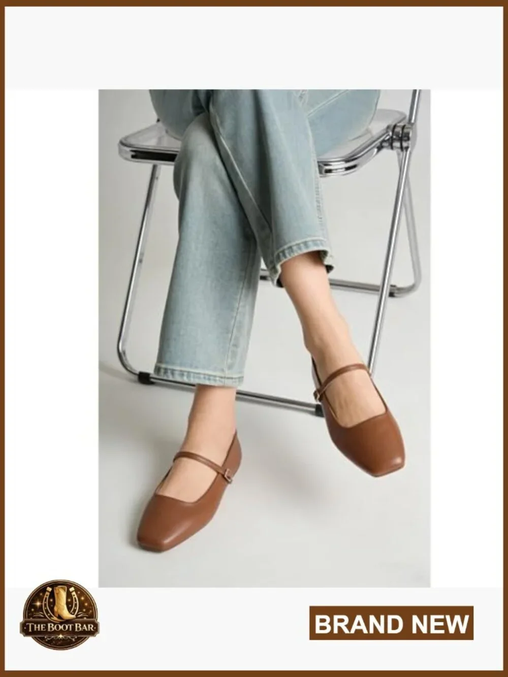Women's Mary Jane Flats Adjustable Buckle Ballet Flats Square Toe Shoe